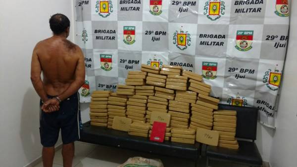 Brigada Militar de Ijuí apreende mais de 150kg de maconha