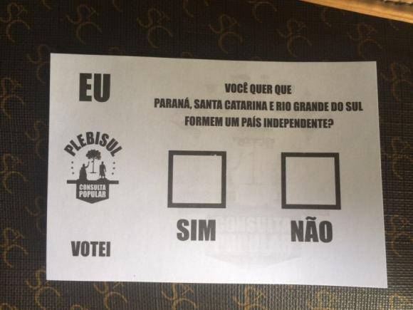 350 mil eleitores votam pela separação do Sul do Brasil