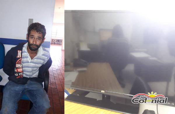 Brigada Militar prende elemento com TV furtada em Três de Maio