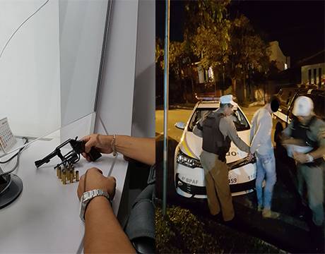 Auspeito é preso após disparar com arma de fogo contra o prédio do Grupo Rodoviário, em Santa Rosa