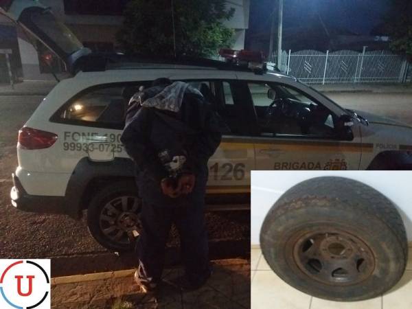 Homem de 31 anos é preso após furtar pneu em Santo Augusto