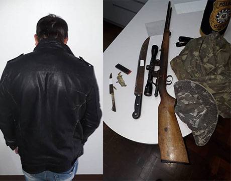 Brigada Militar prende homem com rifle dentro do carro, em Cândido Godói 
