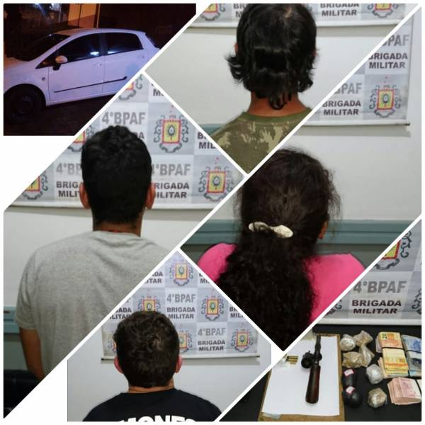 Brigada Militar prende quatro elementos em ocorrência por tráfico de drogas, em Horizontina