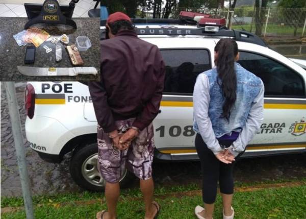 Casal é preso pela Brigada Militar por tráfico de drogas em Santo Ângelo