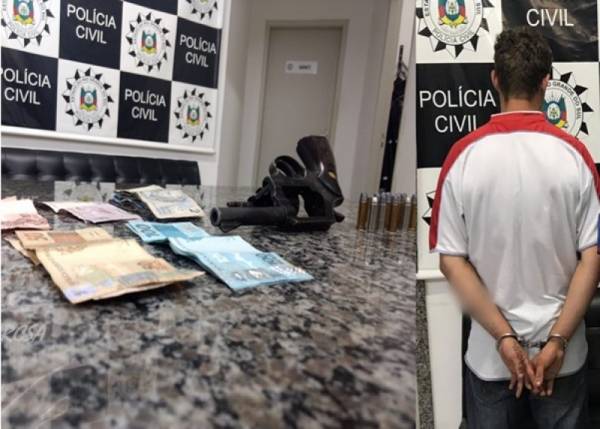 Polícia Civil de Santo Ângelo prende homem com arma adulterada suspeito de vinculação com quadrilha