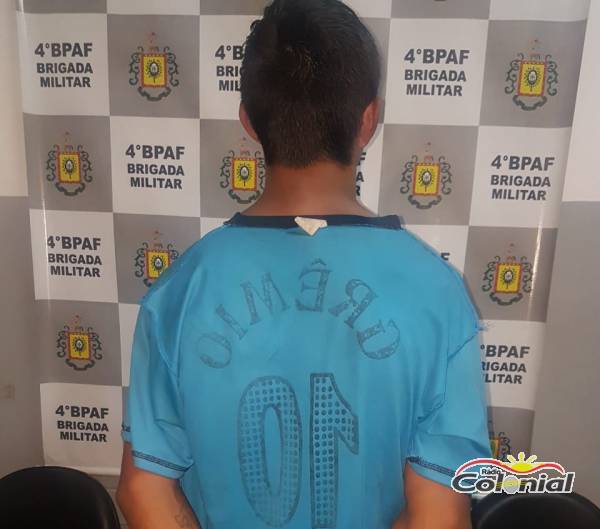 Elemento é preso e vasos furtados são recuperados pela Brigada Militar, em Horizontina