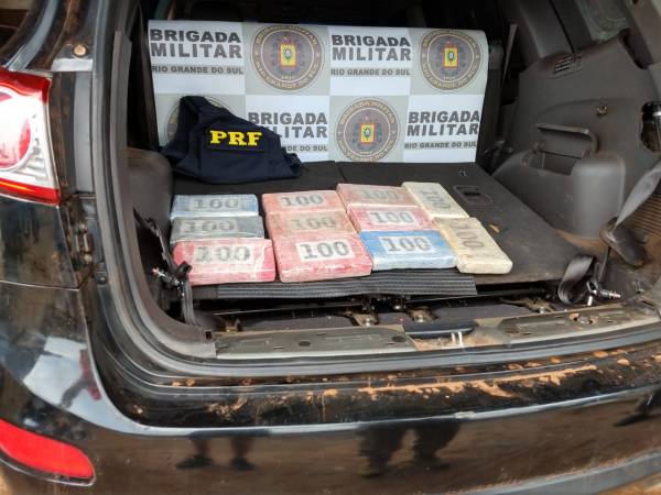 Operação conjunta da BM, PRF, PF e RF resulta em apreensão de cocaína em Santa Rosa