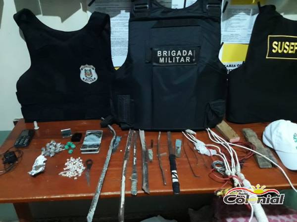 Inspeção em cela do presídio de Santo Cristo resulta em apreensão de drogas