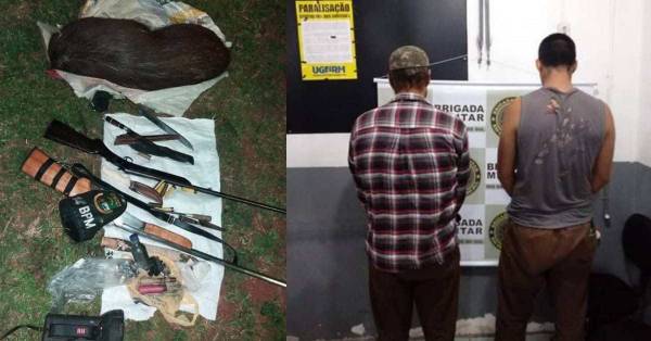 Caçadores são presos ao abater animal silvestre no interior de São Luiz Gonzaga