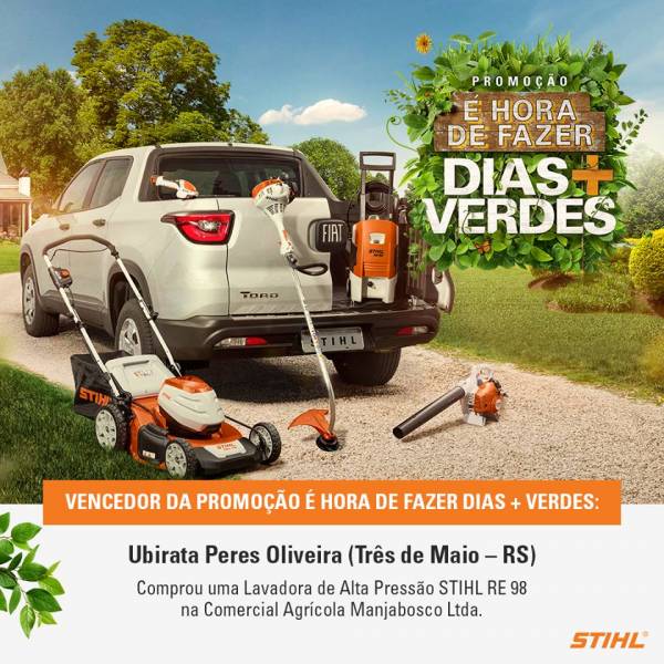 Contemplado do sorteio nacional da Stihl é de Três de Maio, e é cliente da Comanja