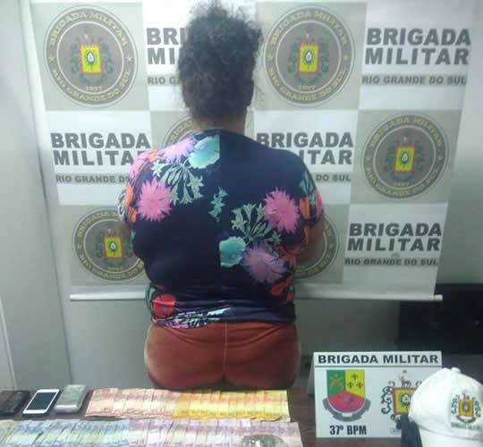 Brigada Militar prende mulher em Frederico Westphalen, por tráfico de entorpecentes
