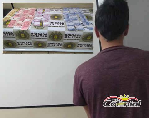 Brigada Militar prende em Santa Rosa homem com notas de dinheiro falsas