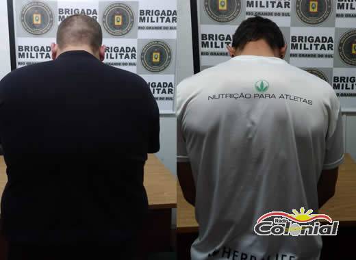 Dois homens foram presos pela Brigada Militar em Crissiumal com 500gramas de maconha