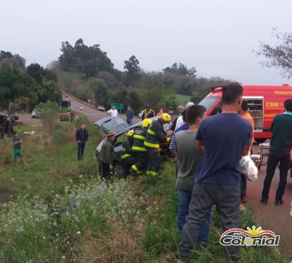 Colisão na RS 342 deixa duas pessoas feridas em Ijuí