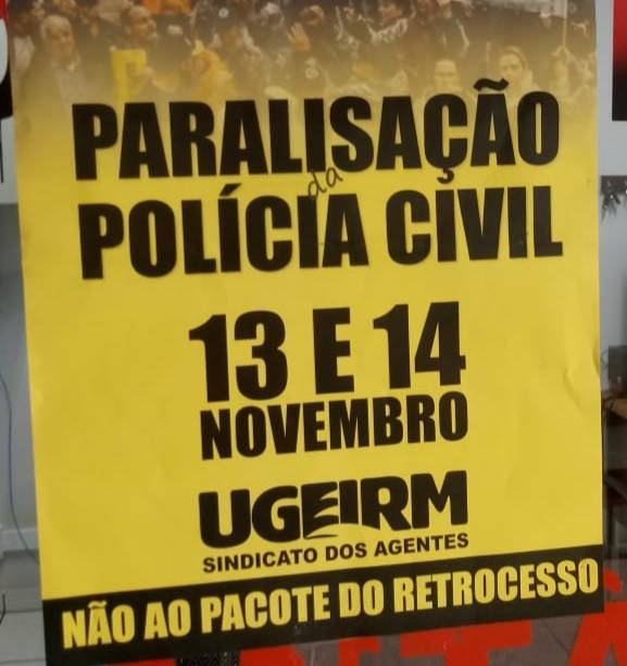 Policiais civis promovem paralisação por dois dias 