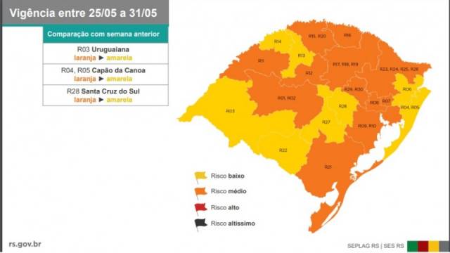 Na 3ª rodada do Distanciamento Controlado, três regiões passam de laranja para bandeira amarela