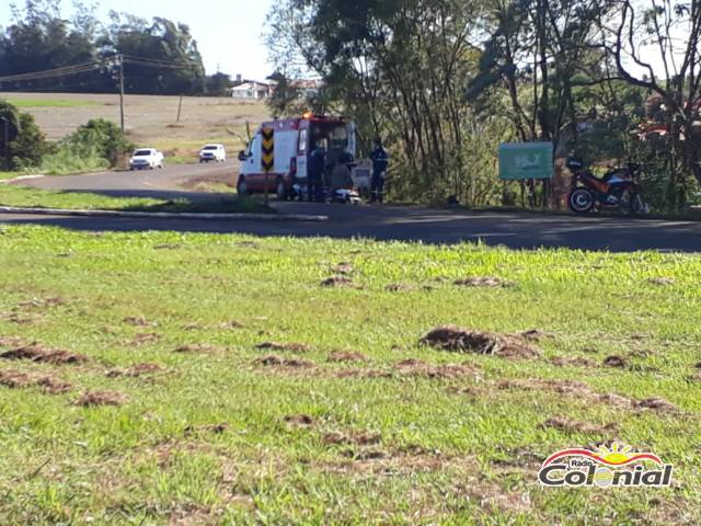 Motociclista fica ferido em acidente no trevo da BR-472 em Três de Maio