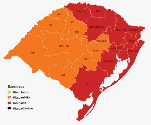 Região permanece em laranja no mapa preliminar da 9ª rodada do Distanciamento Controlado