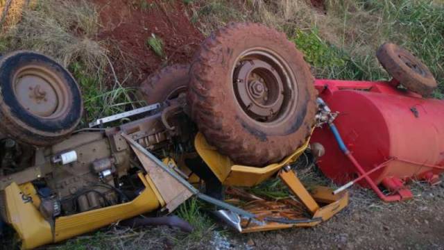 Acidente com trator no interior de Boa Vista do Buricá