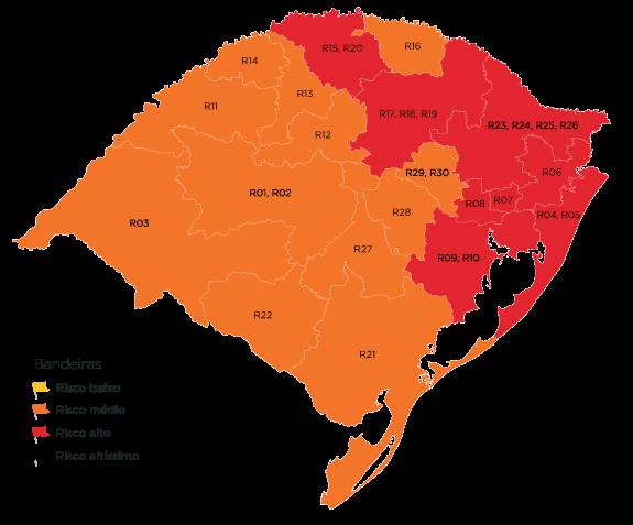 Região de Santa Rosa fica na bandeira laranja