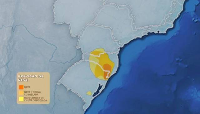 Neve pode ocorrer no RS entre a noite desta quinta e a sexta-feira; veja onde