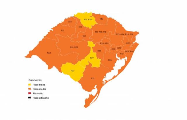 Sem recursos, mapa definitivo da 24ª rodada do Distanciamento Controlado tem três regiões em amarelo e 18 em laranja