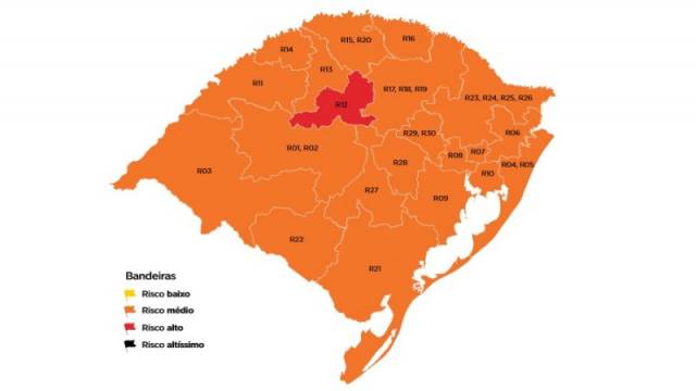 RS fica com uma bandeira vermelha na 25ª rodada do Distanciamento Controlado