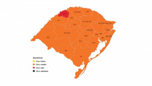 Devido ao alto risco de contágio, região volta para a bandeira vermelha