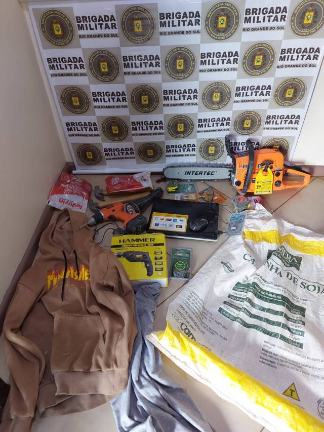 Brigada Militar recupera objetos furtados de empresa em Independência