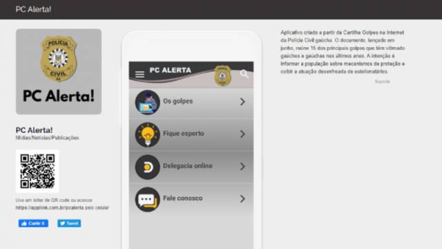 Aplicativo lançado pela Polícia Civil traz alertas sobre golpes