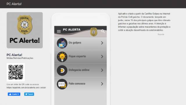Aplicativo lançado pela Polícia Civil traz alertas sobre golpes