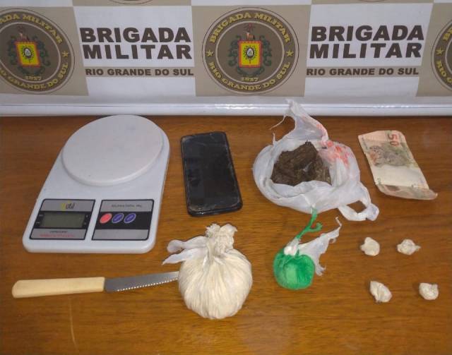 Brigada Militar prende indivíduo por tráfico de drogas em Três de Maio