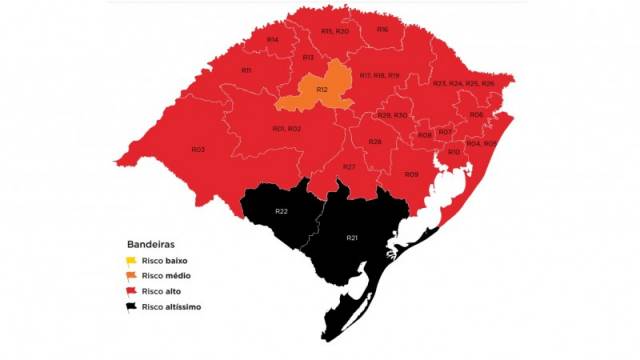 RS confirma primeiras bandeiras pretas no mapa definitivo da 32ª rodada