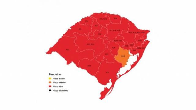 Sem bandeira preta, mapa preliminar indica 20 regiões com alto risco de contágio para coronavírus