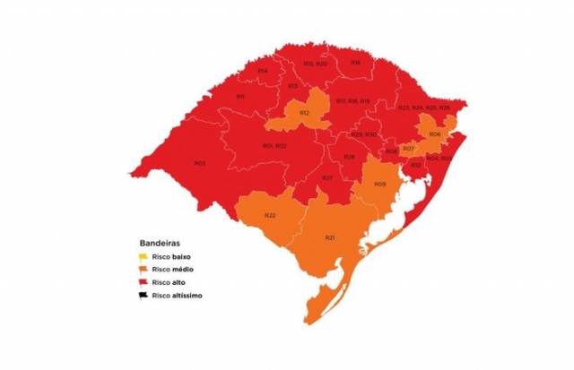 Governo nega recursos, e RS tem 15 regiões em bandeira vermelha na última semana do ano