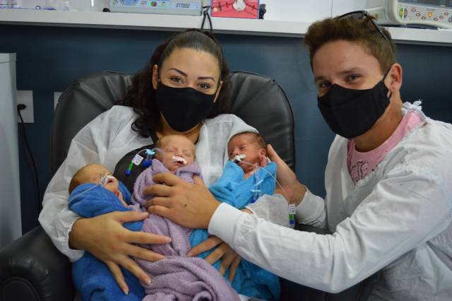 Caso raro: Maternidade do HVS encerra o ano com nascimento de trigêmeos