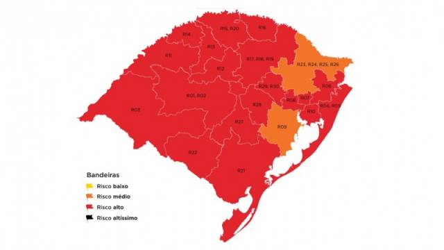 Mapa definitivo fica com 19 regiões em vermelho e duas em laranja na 37ª rodada