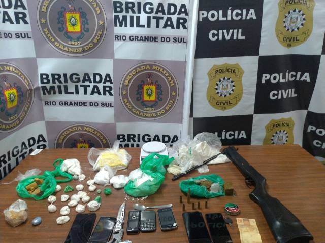 Em ação conjunta Brigada Militar e Polícia Civil prendem dois homens e apreendem drogas em Três de Maio