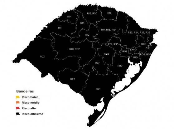Com todas as regiões em bandeira preta, RS completa 50 semanas do modelo de Distanciamento Controlado