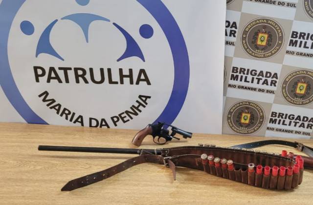 Brigada Militar prende indivíduo por descumprimento de medida protetiva de Urgência e apreende duas armas de fogo