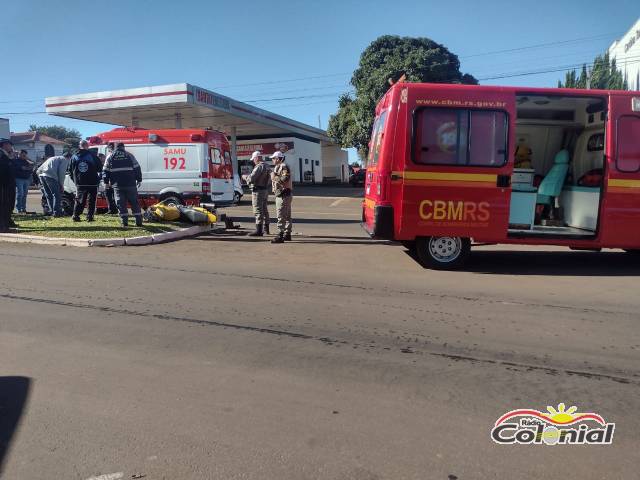 Motociclista fica ferido em acidente no Centro de Três de Maio