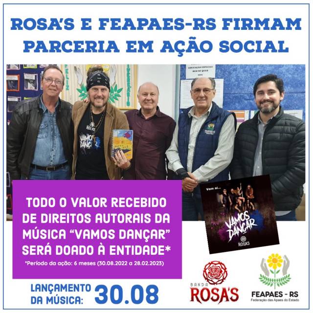 Rosa's e FEAPAES-RS firmam parceria em ação social