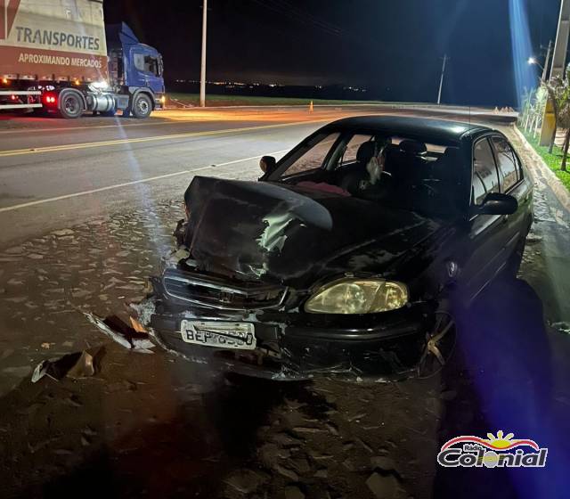 Colisão com danos materiais na Rodovia do Desenvolvimento, em Três de Maio