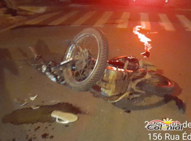 Motociclista fica ferido após colisão entre moto e caminhoneta em Três de Maio