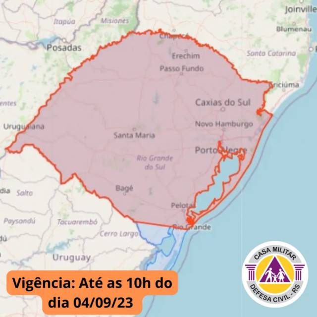 Defesa Civil alerta RS para novo ciclone na próxima madrugada