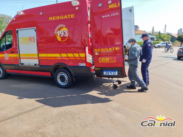 Motociclista fica ferido em acidente no Centro de Três de Maio