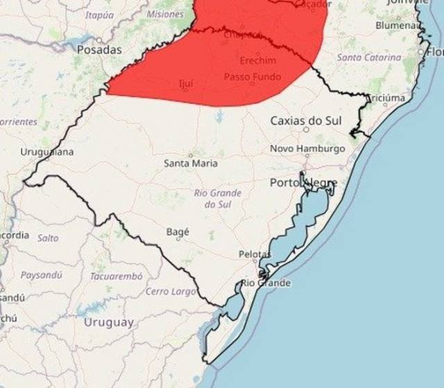 Inmet divulga dois alertas de temporal para o Noroeste do RS