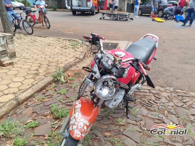 Colisão entre carro e moto deixa motociclista ferido em Três de Maio