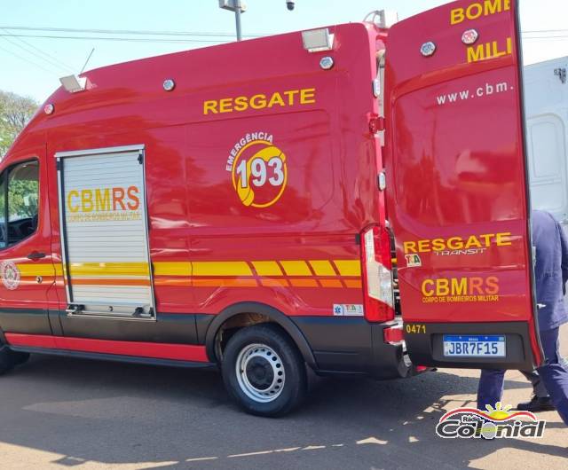 Jovem fica ferida após queda com Motocicleta no trevo da BR-472 em Três de Maio