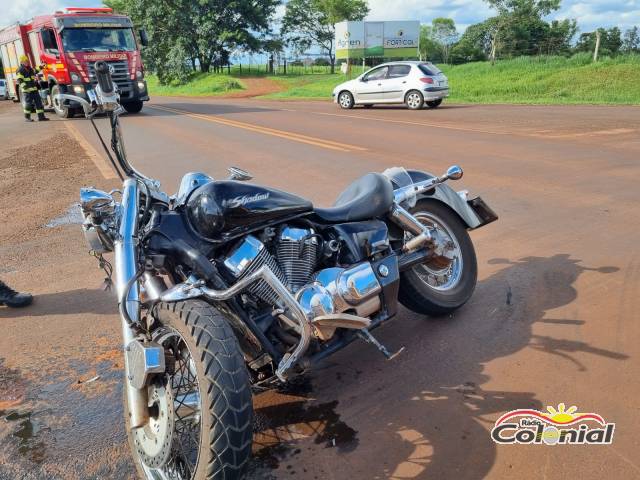 Acidente de trânsito deixa motociclista ferido na RS-342 em Três de Maio